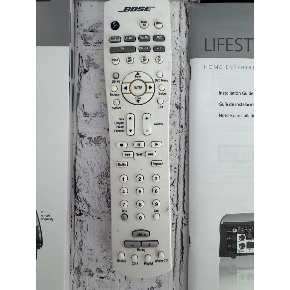 Bose RC38T1-27 Remote Control with Lifestyle 38 48 Manuals and uMusic Guide‎